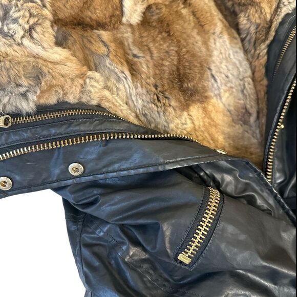 SAM. Parka Carbon Rabbit Fur Lined Zipper Jacket - Picture 10 of 16